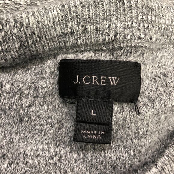 J. Crew Men Long Sleeve Crew Neck Cotton Knit Sweater Size Large Gray B253 -11 - Picture 7 of 14